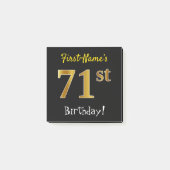 Zwart, Faux Gold 71ste verjaardag, met aangepaste Post-it® Notes (Voorkant)