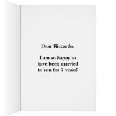 Zwart, Faux Gold 7th Wedding Jubileum + Naam (Binnen (Rechts))