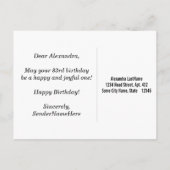 Zwart, Faux Gold 83rd Birthday + Eigen naam Briefkaart (Achterkant)