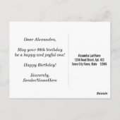 Zwart, Faux Gold 86th Birthday + Aangepaste naam Briefkaart (Achterkant)