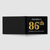 Zwart, Faux Gold 86th Birthday Party + aangepaste  Gastenboek (Volledig)