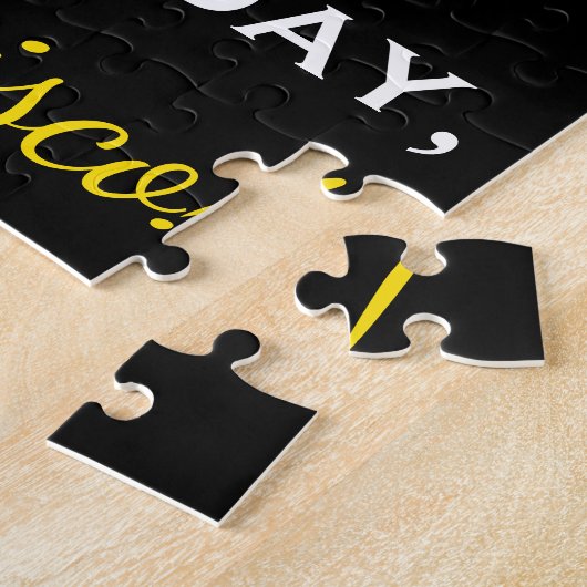 Zwart, Faux Gold 87th Birthday + Eigen naam Legpuzzel (Zijkant)