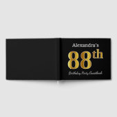 Zwart, Faux Gold 88th Birthday Party + aangepaste  Gastenboek (Volledig)