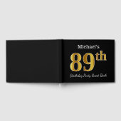 Zwart, Faux Gold 89th Birthday Party + aangepaste  Gastenboek (Volledig)