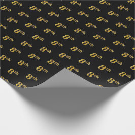 Zwart, Faux Gold 8th (achtste) Event Wrapping Pape Cadeaupapier