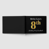 Zwart, Faux Gold 8th Birthday Party + Aangepaste n Gastenboek (Volledig)