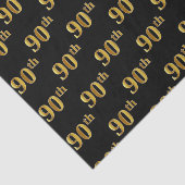 Zwart, Faux Gold 90ste (negentigste) Evenement Tissuepapier (Detail)