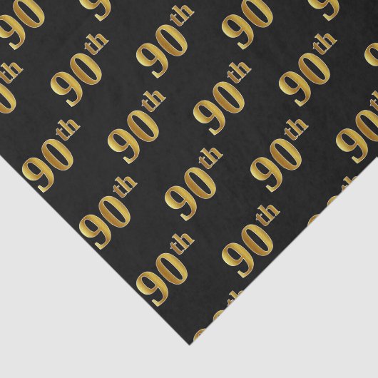 Zwart, Faux Gold 90ste (negentigste) Evenement Tissuepapier (Detail)