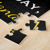 Zwart, Faux Gold 94th Birthday + Eigen naam Legpuzzel (Zijkant)