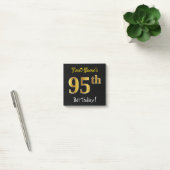 Zwart, Faux Gold 95th Birthday, met aangepaste naa Post-it® Notes (Kantoor)