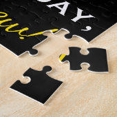 Zwart, Faux Gold 96th Birthday + Aangepaste naam Legpuzzel (Zijkant)