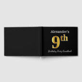 Zwart, Faux Gold 9th Birthday Party + Aangepaste n Gastenboek (Volledig)