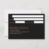 Zwart & Faux Gold Folie Cadeaubon Kaart (Achterkant)