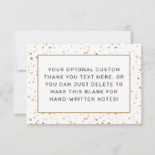 Zwart & Faux Gold Folie Confetti Chic Brush Script Bedankkaart (Achterkant)
