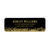 Zwart Faux Gold Glitter Etiket (Voorkant)