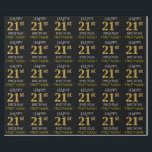 Zwart, Faux Gold "HAPPY 21st BIRTHDAY" Cadeaupapier<br><div class="desc">Dit wikkelpapier ontwerp heeft een boodschap als "HAPPY 21st BIRTHDAY",  waarbij de "21st" een faux/imitatie gouden uiterlijk heeft. Het heeft ook een naam die kan worden gepersonaliseerd,  en een zwarte achtergrond. Het kan misschien worden gebruikt bij het inpakken van geschenken die worden gegeven voor iemands eenentwintigste verjaardag. [~Z0000130]</div>