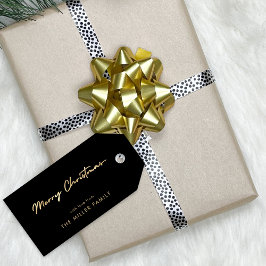 Zwart Faux Gold Minimalistisch Elegant Gift Label Cadeaulabel