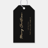 Zwart Faux Gold Minimalistisch Elegant Gift Label Cadeaulabel (Voorkant)