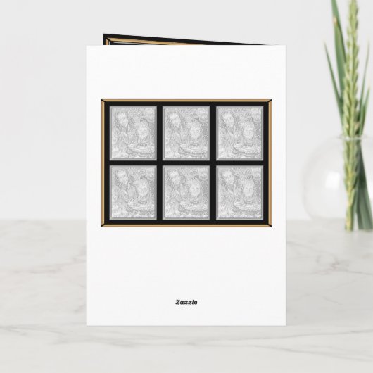 Zwart, Faux Goud en Zilver Art Deco Stijl Aankondiging (Achterkant)