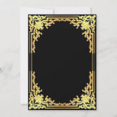  zwart faux goud  kalligrafie bruiloft kaart (Achterkant)