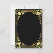  zwart faux gouden script elegante bruiloft RSVP kaartje (Achterkant)