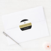Zwart & Faux gouden strepen | Label retouradres (Envelop)