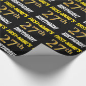 Zwart, Faux/Imitatie Goud, "27e VERJAARDAG" Cadeaupapier (Hoek)