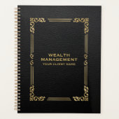 Zwart Faux Leather Elegant Goud Lijst Planner (Voorkant)