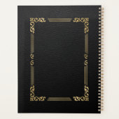Zwart Faux Leather Elegant Goud Lijst Planner (Achterkant)
