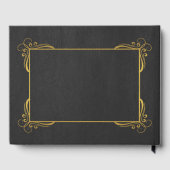 Zwart Faux Leather Gold Lijst Gastenboek (Achterkant)