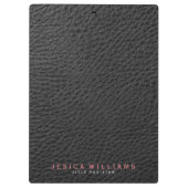 Zwart Faux Leather Print look Klembord (Achterkant)