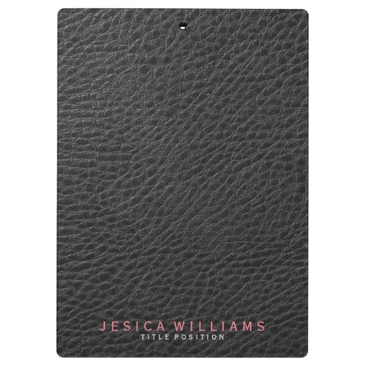 Zwart Faux Leather Print  look Klembord (Achterkant)