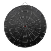 Zwart faux lederen textuur print dartbord (Voorkant)