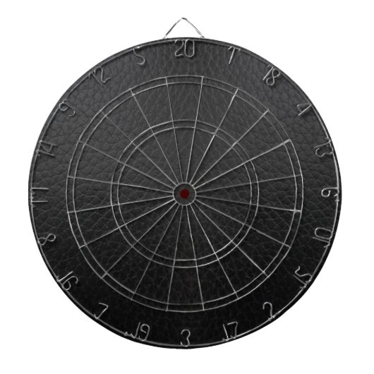 Zwart faux lederen textuur print dartbord (Voorkant)