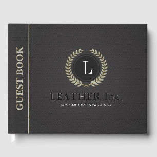 Zwart faux lente glitter accenten gastenboek