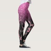 Zwart faux marmer en roze glitter ombre leggings (Rechts)
