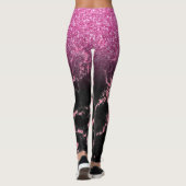 Zwart faux marmer en roze glitter ombre leggings (Achterkant)