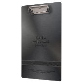 Zwart faux metallic geborsteld staal look klembord (Links)