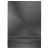 Zwart faux metallic geborsteld staal look klembord (Achterkant)