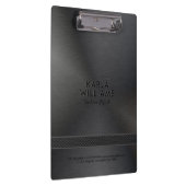 Zwart faux metallic geborsteld staal look klembord (Rechts)