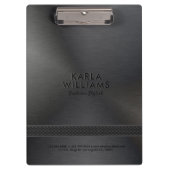 Zwart faux metallic geborsteld staal look klembord (Voorkant)