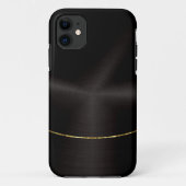 Zwart faux roestvrij staal goud accent Case-Mate iPhone case (Achterkant)
