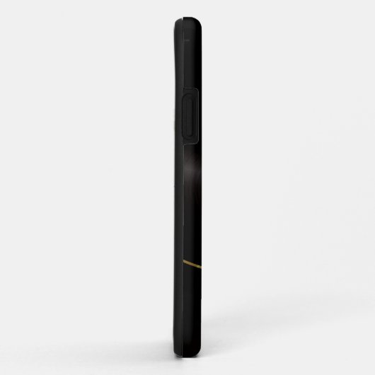 Zwart faux roestvrij staal goud accent Case-Mate iPhone case (Achterkant/rechts)