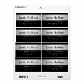 Zwart & Faux zilveren look Verzending of Product Etiket (Full Sheet)