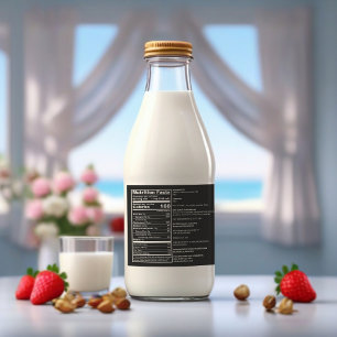 zwart FDA-conform etiket van melk
