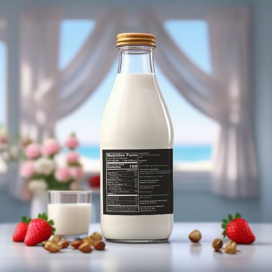 zwart FDA-conform etiket van melk