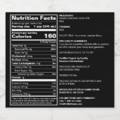 zwart FDA-conform etiket van melk (Enkel label)