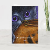 ZWART FEE KITTEN KAT HALLOWEEN POMPOEN MAND KAART (Achterkant)