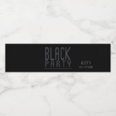 Zwart feest, verfijnd waterfles etiket (Enkel label)