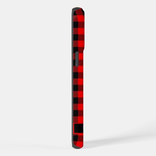  zwart felrood geruit patroon iPhone hoesje (Rechterkant)